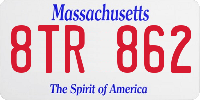 MA license plate 8TR862