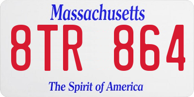 MA license plate 8TR864