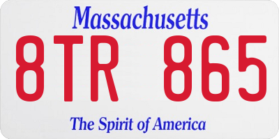 MA license plate 8TR865