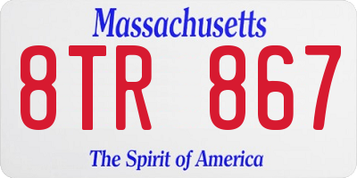MA license plate 8TR867