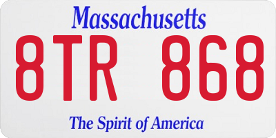 MA license plate 8TR868