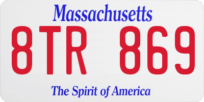 MA license plate 8TR869