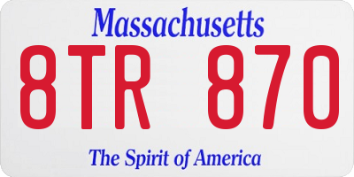 MA license plate 8TR870