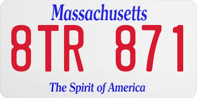MA license plate 8TR871