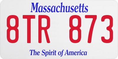 MA license plate 8TR873