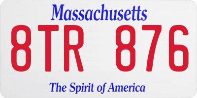 MA license plate 8TR876