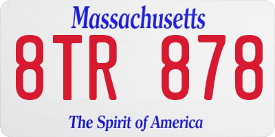 MA license plate 8TR878