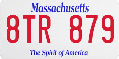 MA license plate 8TR879