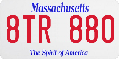 MA license plate 8TR880