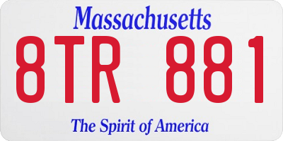 MA license plate 8TR881