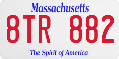 MA license plate 8TR882
