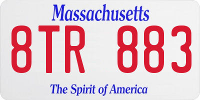 MA license plate 8TR883
