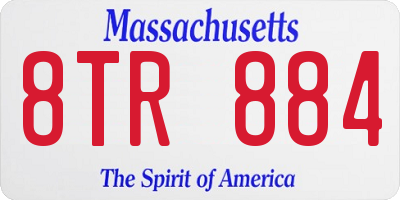 MA license plate 8TR884