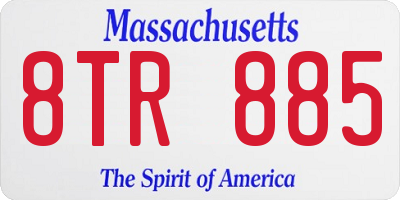 MA license plate 8TR885