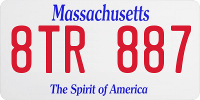 MA license plate 8TR887