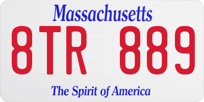 MA license plate 8TR889