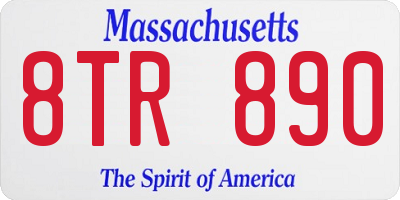 MA license plate 8TR890