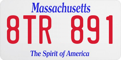 MA license plate 8TR891
