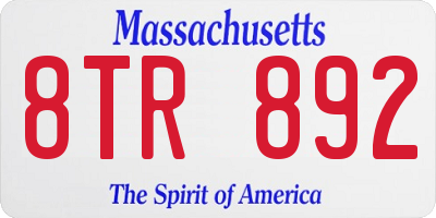 MA license plate 8TR892