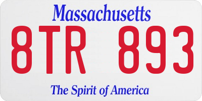 MA license plate 8TR893