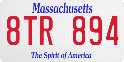 MA license plate 8TR894