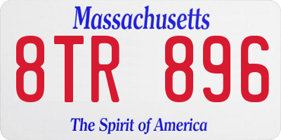 MA license plate 8TR896