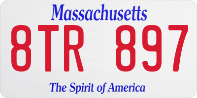 MA license plate 8TR897