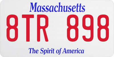 MA license plate 8TR898