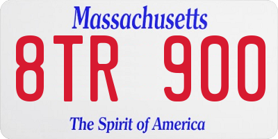 MA license plate 8TR900