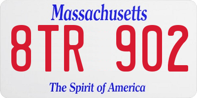 MA license plate 8TR902