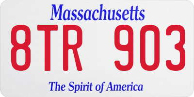 MA license plate 8TR903