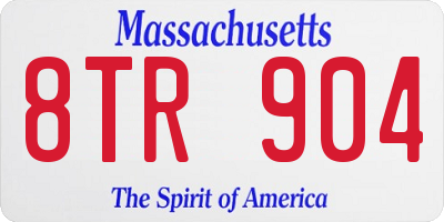 MA license plate 8TR904