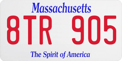 MA license plate 8TR905