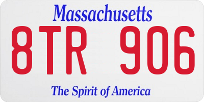 MA license plate 8TR906