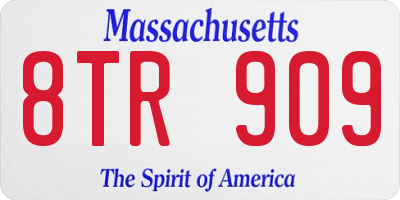 MA license plate 8TR909