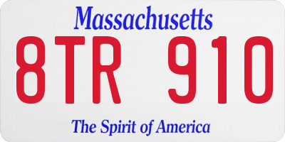 MA license plate 8TR910