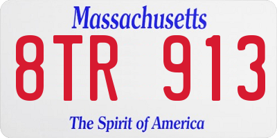 MA license plate 8TR913