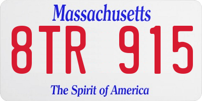 MA license plate 8TR915