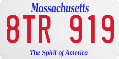 MA license plate 8TR919