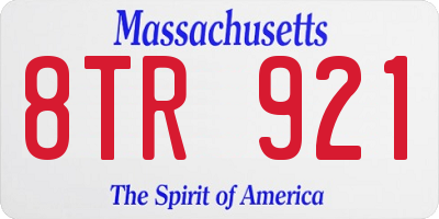 MA license plate 8TR921