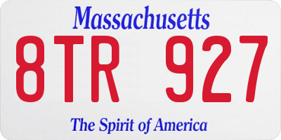 MA license plate 8TR927