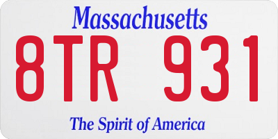 MA license plate 8TR931