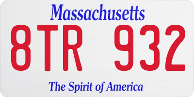 MA license plate 8TR932