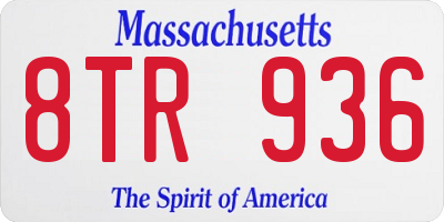 MA license plate 8TR936