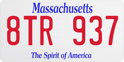 MA license plate 8TR937