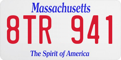 MA license plate 8TR941