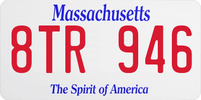 MA license plate 8TR946
