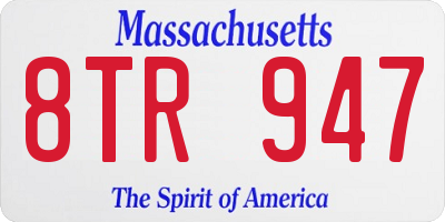 MA license plate 8TR947