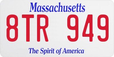 MA license plate 8TR949