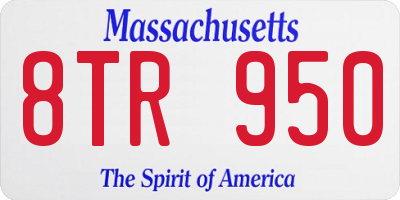 MA license plate 8TR950